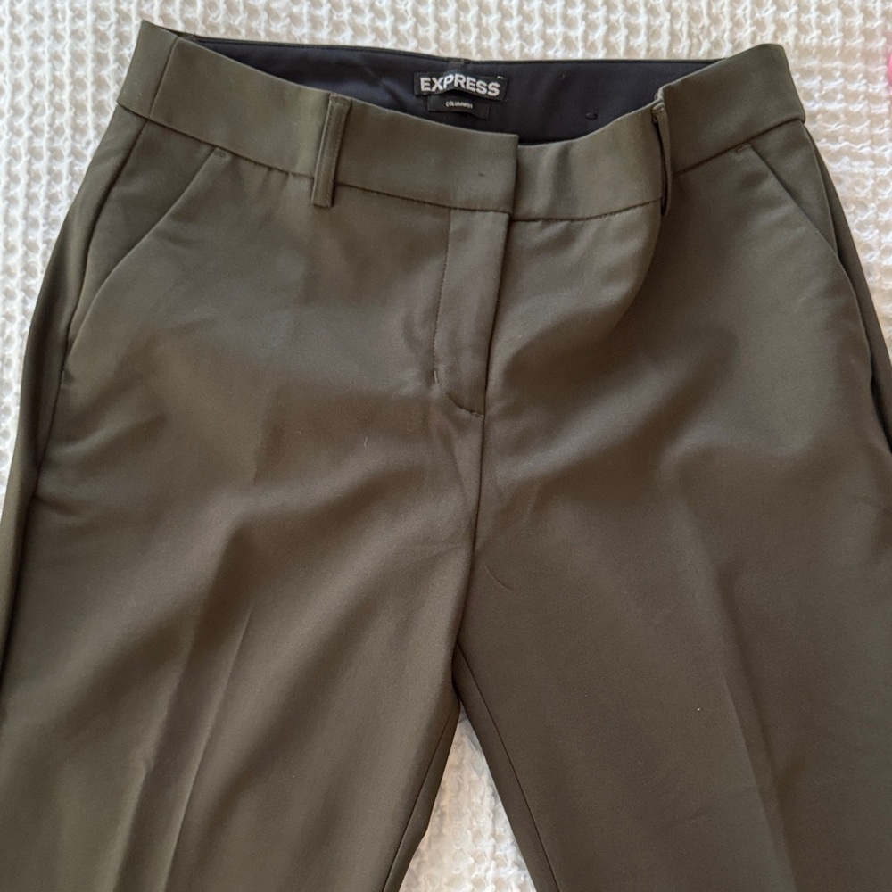 Express Olive Green Columnist Dress Pants